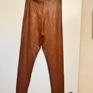 Faux Leather Commando Leggings Size Medium